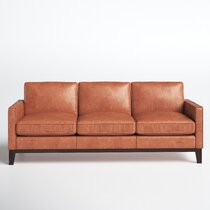 Down filled on sale leather sofa